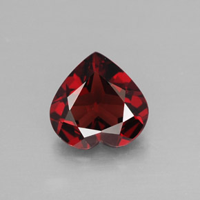 1.32 ct Red Almandine Garnet Gemstone, Almandine Garnet Gem in Heart Facet Shape for Sale.