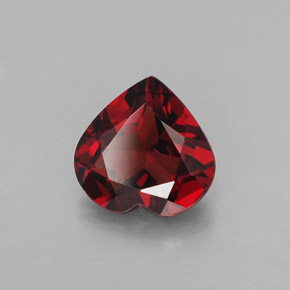1.32 ct Red Almandine Garnet Stone, Natural Almandine Garnet in Heart Facet Shape for Sale