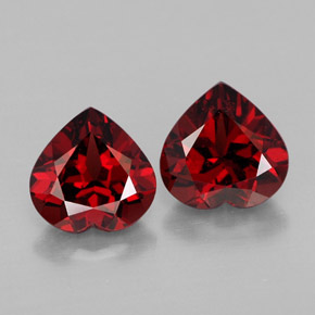 3.06 ct Red Almandine Garnet Gemstone, Almandine Garnet Gem in Heart Facet Shape for Sale.