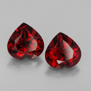 3.06 ct Red Almandine Garnet Stone, Natural Almandine Garnet in Heart Facet Shape for Sale