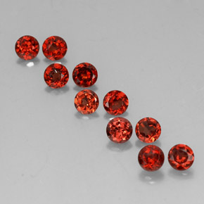 3.40 ct Red Almandine Garnet Gemstone, Almandine Garnet Gem in Round Facet Shape for Sale.