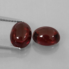 5.42 ct Red Almandine Garnet Gemstone, Almandine Garnet Gem in Oval Cabochon Shape for Sale.
