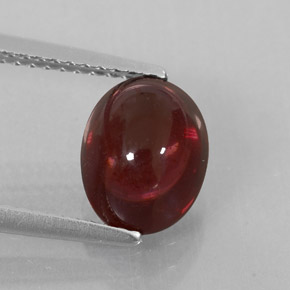 2.94 ct Red Almandine Garnet Gemstone, Almandine Garnet Gem in Oval Cabochon Shape for Sale.