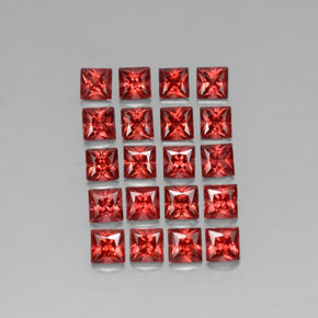 7.71 ct Red Almandine Garnet Gemstone, Almandine Garnet Gem in Princess-Cut Shape for Sale.
