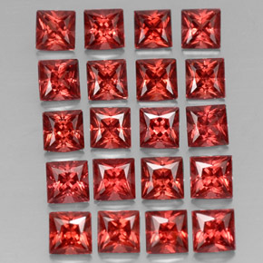 7.71 ct Red Almandine Garnet Stone, Natural Almandine Garnet in Princess-Cut Shape for Sale