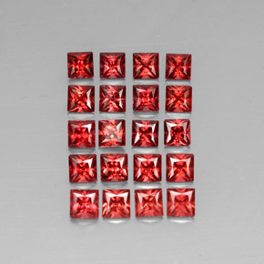 7.46 ct Red Almandine Garnet Gemstone, Almandine Garnet Gem in Princess-Cut Shape for Sale.