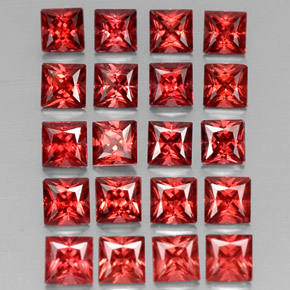 7.46 ct Red Almandine Garnet Stone, Natural Almandine Garnet in Princess-Cut Shape for Sale