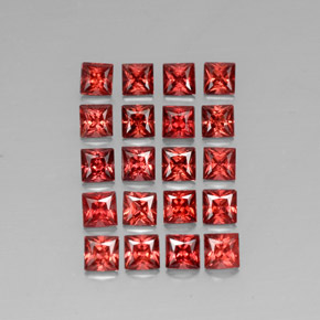 7.81 ct Red Almandine Garnet Gemstone, Almandine Garnet Gem in Princess-Cut Shape for Sale.