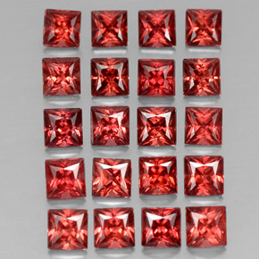 7.81 ct Red Almandine Garnet Stone, Natural Almandine Garnet in Princess-Cut Shape for Sale