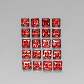 7.94 ct Red Almandine Garnet Gemstone, Almandine Garnet Gem in Princess-Cut Shape for Sale.