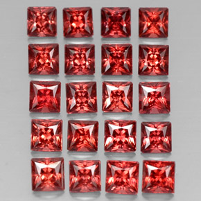 7.94 ct Red Almandine Garnet Stone, Natural Almandine Garnet in Princess-Cut Shape for Sale