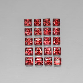 8.11 ct Red Almandine Garnet Gemstone, Almandine Garnet Gem in Princess-Cut Shape for Sale.