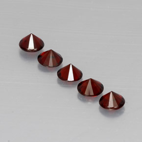 Almandine Garnet Gemstone in 5 mm (calibrated) Size for Sale, Almandine Garnet Stone in Deep Red Color