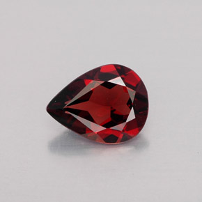 1.65 ct Red Almandine Garnet Gemstone, Almandine Garnet Gem in Pear Facet Shape for Sale.