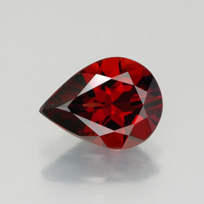 1.59 ct Red Almandine Garnet Gemstone, Almandine Garnet Gem in Pear Facet Shape for Sale.