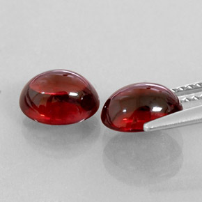 Almandine Garnet Gemstone in 8 x 6 mm (calibrated) Size for Sale, Almandine Garnet Stone in Deep Red Color