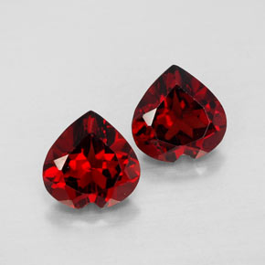 3.14 ct Red Almandine Garnet Gemstone, Almandine Garnet Gem in Heart Facet Shape for Sale.