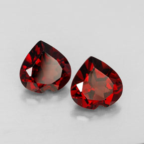 3.14 ct Red Almandine Garnet Stone, Natural Almandine Garnet in Heart Facet Shape for Sale