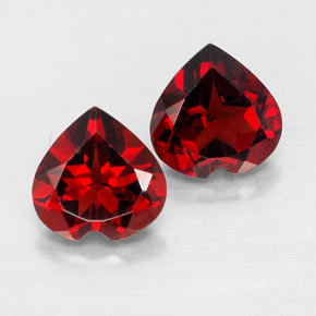 3.07 ct Red Almandine Garnet Gemstone, Almandine Garnet Gem in Heart Facet Shape for Sale.