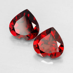 3.07 ct Red Almandine Garnet Stone, Natural Almandine Garnet in Heart Facet Shape for Sale