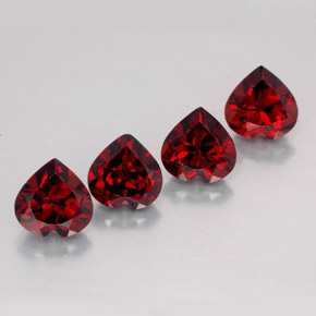 6.94 ct Red Almandine Garnet Stone, Natural Almandine Garnet in Heart Facet Shape for Sale