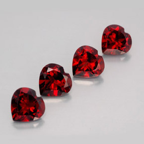 6.33 ct Red Almandine Garnet Stone, Natural Almandine Garnet in Heart Facet Shape for Sale