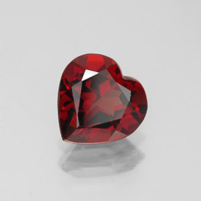 1.44 ct Red Almandine Garnet Stone, Natural Almandine Garnet in Heart Facet Shape for Sale
