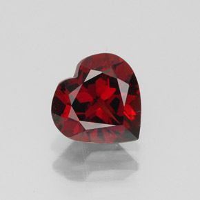 1.59 ct Red Almandine Garnet Gemstone, Almandine Garnet Gem in Heart Facet Shape for Sale.