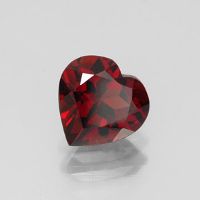 1.59 ct Red Almandine Garnet Stone, Natural Almandine Garnet in Heart Facet Shape for Sale