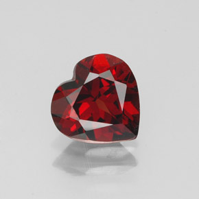 1.33 ct Red Almandine Garnet Gemstone, Almandine Garnet Gem in Heart Facet Shape for Sale.