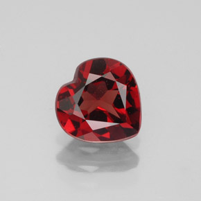 1.24 ct Red Almandine Garnet Gemstone, Almandine Garnet Gem in Heart Facet Shape for Sale.
