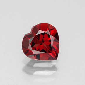 1.39 ct Red Almandine Garnet Gemstone, Almandine Garnet Gem in Heart Facet Shape for Sale.