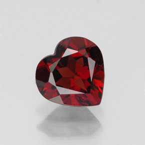 1.33 ct Red Almandine Garnet Gemstone, Almandine Garnet Gem in Heart Facet Shape for Sale.