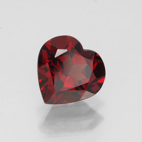 1.33 ct Red Almandine Garnet Stone, Natural Almandine Garnet in Heart Facet Shape for Sale