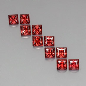 3.69 ct Red Almandine Garnet Gemstone, Almandine Garnet Gem in Princess-Cut Shape for Sale.