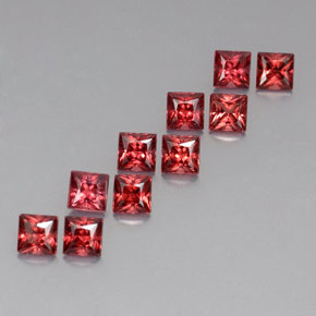 3.99 ct Red Almandine Garnet Stone, Natural Almandine Garnet in Princess-Cut Shape for Sale