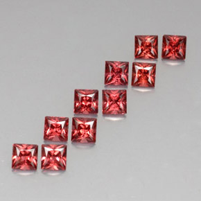 3.75 ct Red Almandine Garnet Stone, Natural Almandine Garnet in Princess-Cut Shape for Sale