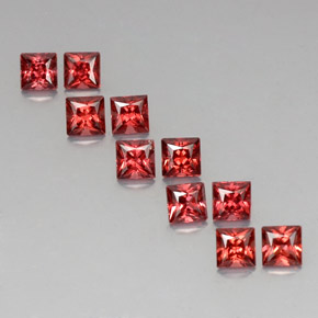 3.89 ct Red Almandine Garnet Gemstone, Almandine Garnet Gem in Princess-Cut Shape for Sale.