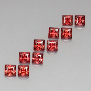 3.89 ct Red Almandine Garnet Stone, Natural Almandine Garnet in Princess-Cut Shape for Sale