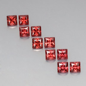 3.90 ct Red Almandine Garnet Gemstone, Almandine Garnet Gem in Princess-Cut Shape for Sale.
