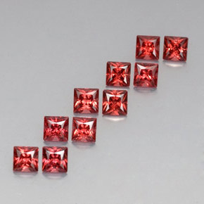 3.90 ct Red Almandine Garnet Stone, Natural Almandine Garnet in Princess-Cut Shape for Sale