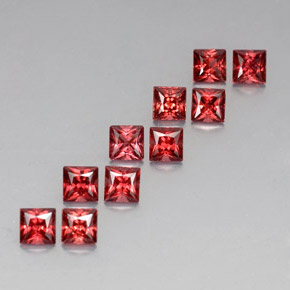 3.80 ct Red Almandine Garnet Stone, Natural Almandine Garnet in Princess-Cut Shape for Sale