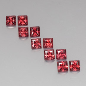 3.76 ct Red Almandine Garnet Gemstone, Almandine Garnet Gem in Princess-Cut Shape for Sale.