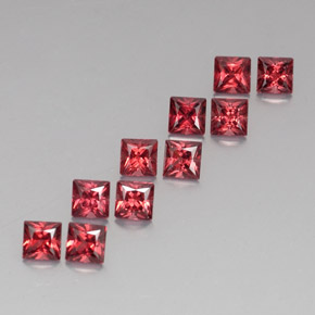 3.76 ct Red Almandine Garnet Stone, Natural Almandine Garnet in Princess-Cut Shape for Sale