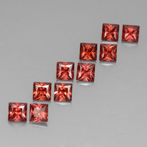 3.76 ct Red Almandine Garnet Gemstone, Almandine Garnet Gem in Princess-Cut Shape for Sale.