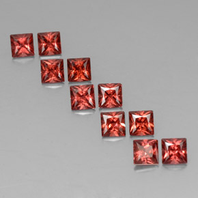 3.76 ct Red Almandine Garnet Stone, Natural Almandine Garnet in Princess-Cut Shape for Sale