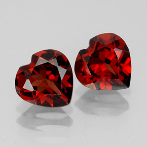 3.10 ct Red Almandine Garnet Gemstone, Almandine Garnet Gem in Heart Facet Shape for Sale.