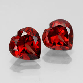2.94 ct Red Almandine Garnet Gemstone, Almandine Garnet Gem in Heart Facet Shape for Sale.