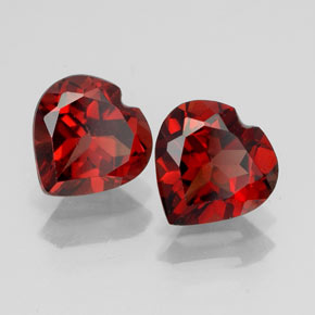 2.94 ct Red Almandine Garnet Stone, Natural Almandine Garnet in Heart Facet Shape for Sale