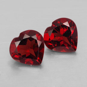 2.81 ct Red Almandine Garnet Gemstone, Almandine Garnet Gem in Heart Facet Shape for Sale.